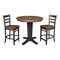 International Concepts 36 in. Solid Wood Round Top Pedestal Dining Table w/2 Counter Height Stools in Hickory/Washed Coal K45-36RT-23B-S6172-2 - alternate 1